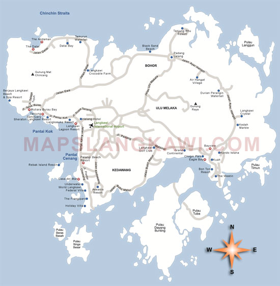 Map of Langkawi - LangkawiResorts